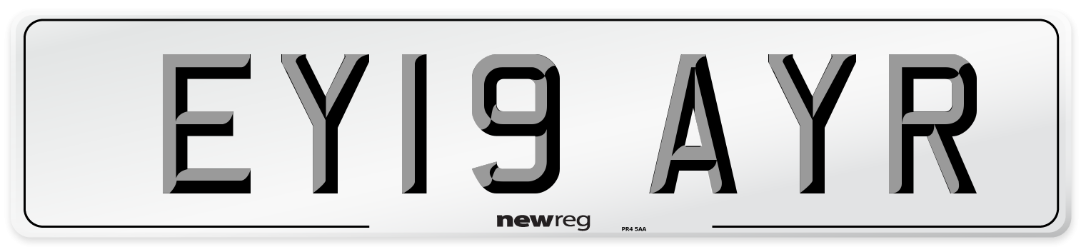 EY19 AYR Number Plate from New Reg